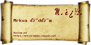 Mrkva Ádám névjegykártya